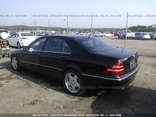 WDBNG78J61A164080 - 2001 MERCEDES-BENZ S 600 BLACK photo 3