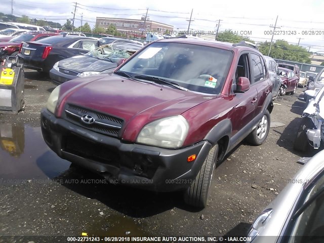 KM8JN72D65U110450 - 2005 HYUNDAI TUCSON GLS/LX MAROON photo 2