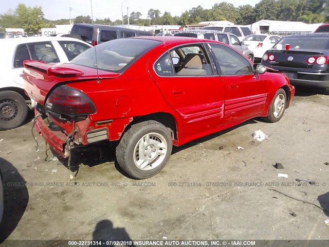 1G2NF52F72C233964 - 2002 PONTIAC GRAND AM SE1 RED photo 4