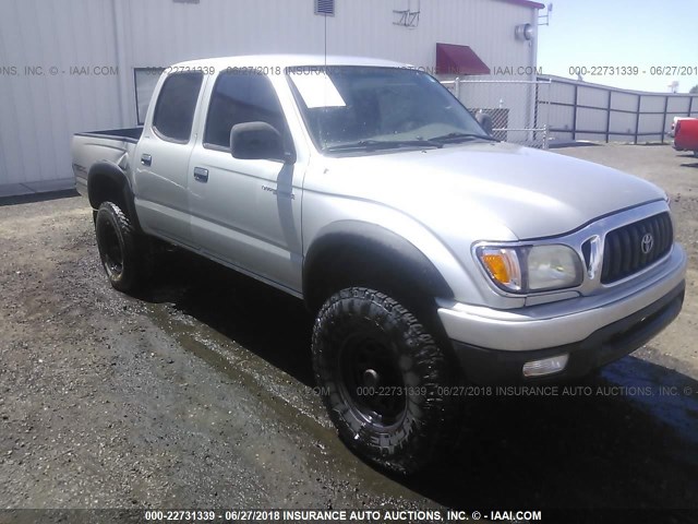 5TEHN72N52Z087936 - 2002 TOYOTA TACOMA DOUBLE CAB ვერცხლისფერი ფოტო 1