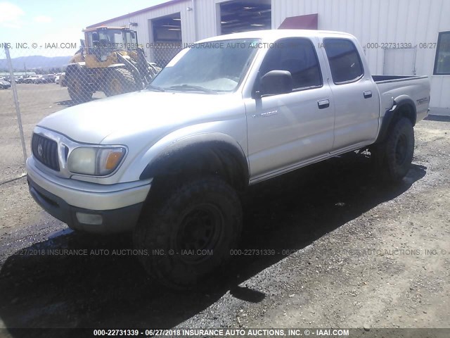 5TEHN72N52Z087936 - 2002 TOYOTA TACOMA DOUBLE CAB SILVER photo 2