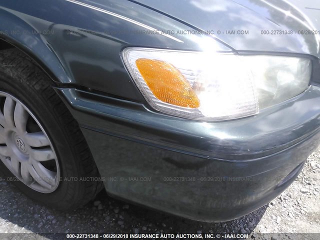 4T1BG22K91U821988 - 2001 TOYOTA CAMRY CE/LE/XLE GREEN photo 6
