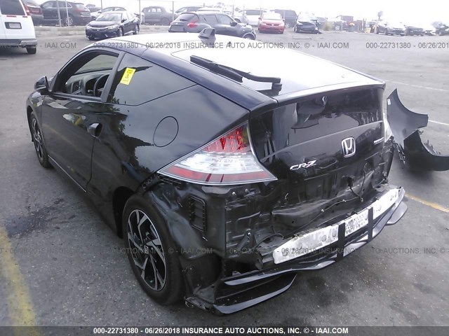 JHMZF1D67GS001072 - 2016 HONDA CR-Z EX BLACK photo 3