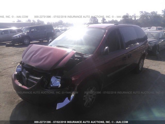 1D4GP24R16B640362 - 2006 DODGE GRAND CARAVAN SE RED photo 2