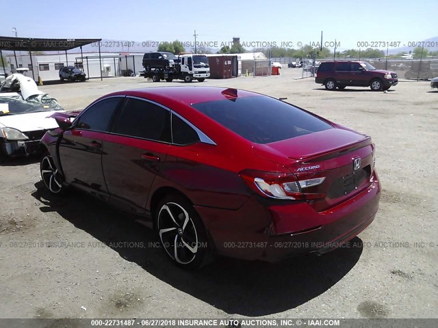 1HGCV1F3XJA054716 - 2018 HONDA ACCORD SPORT RED photo 3