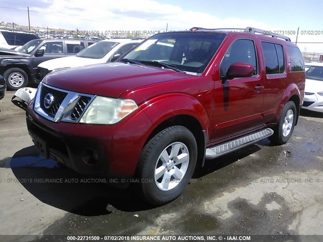 5N1AR18B88C656121 - 2008 NISSAN PATHFINDER S/LE/SE RED photo 2