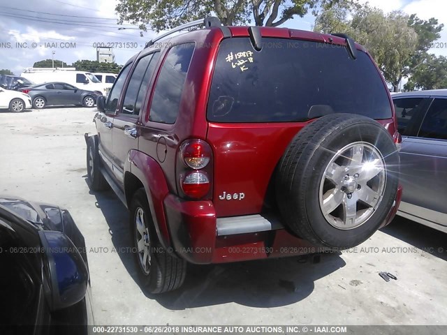 1J4GK58K16W131613 - 2006 JEEP LIBERTY LIMITED RED photo 3