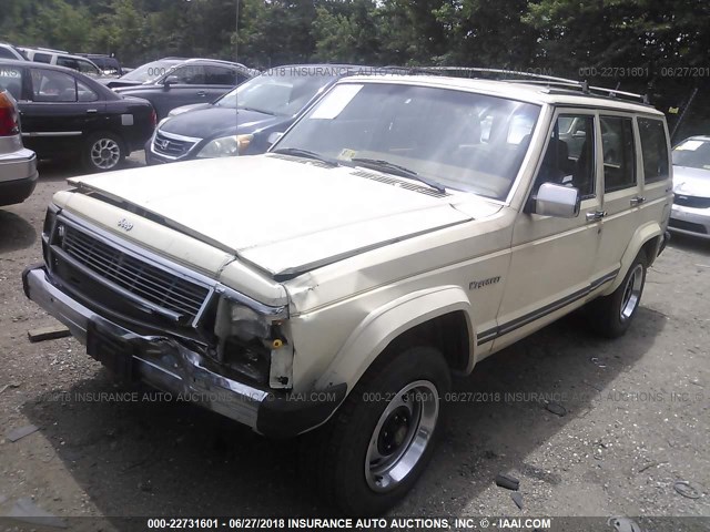 1JCWB7553GT227367 - 1986 JEEP WAGONEER CREAM photo 2