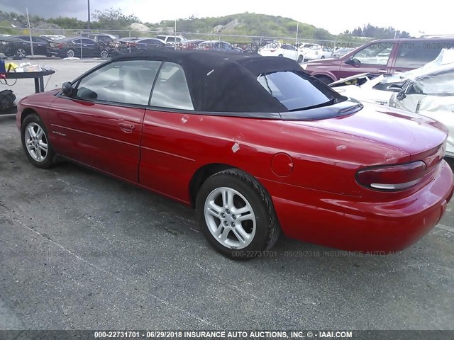 3C3EL55H5VT522341 - 1997 CHRYSLER SEBRING JXI RED photo 3