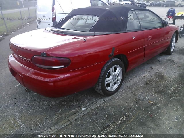 3C3EL55H5VT522341 - 1997 CHRYSLER SEBRING JXI RED photo 4