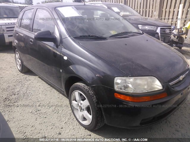 KL1TD66637B727686 - 2007 CHEVROLET AVEO LS BLACK photo 1