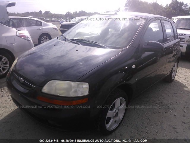 KL1TD66637B727686 - 2007 CHEVROLET AVEO LS BLACK photo 2
