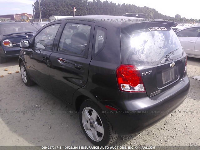 KL1TD66637B727686 - 2007 CHEVROLET AVEO LS BLACK photo 3
