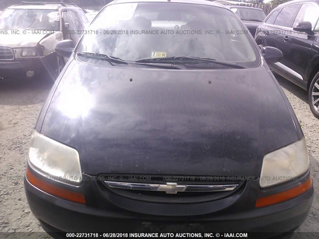 KL1TD66637B727686 - 2007 CHEVROLET AVEO LS BLACK photo 6