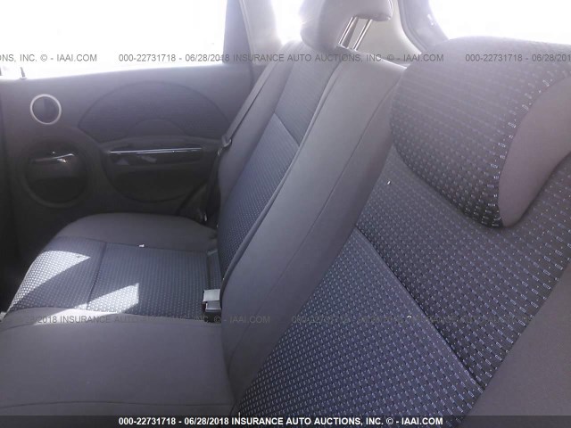 KL1TD66637B727686 - 2007 CHEVROLET AVEO LS BLACK photo 8