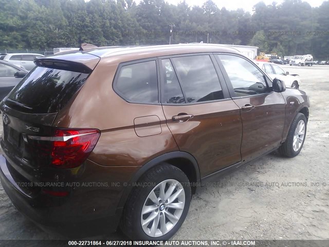 5UXWX9C56H0D98023 - 2017 BMW X3 XDRIVE28I BROWN photo 4