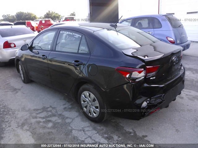 3KPA24AB9JE048353 - 2018 KIA RIO LX/S BLACK photo 3