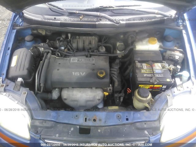KL1TD66677B725746 - 2007 CHEVROLET AVEO LS BLUE photo 10
