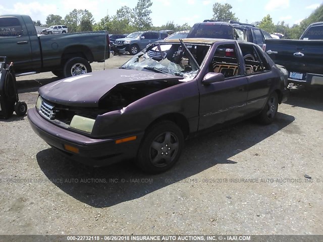 1P3XP28D4PN510104 - 1993 PLYMOUTH SUNDANCE MAROON photo 2