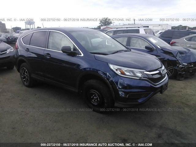 5J6RM4H48GL077776 - 2016 HONDA CR-V SE BLUE photo 1