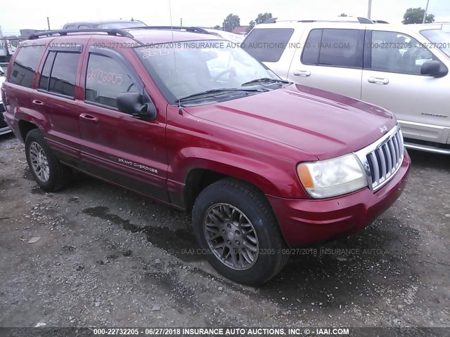 1J4GW58N14C321022 - 2004 JEEP GRAND CHEROKEE LIMITED RED photo 1