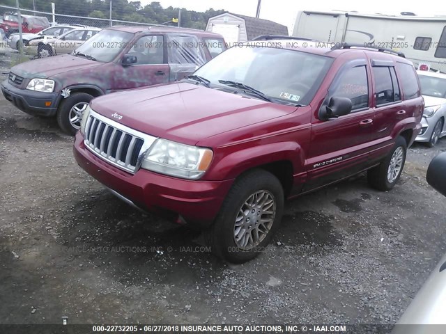 1J4GW58N14C321022 - 2004 JEEP GRAND CHEROKEE LIMITED RED photo 2