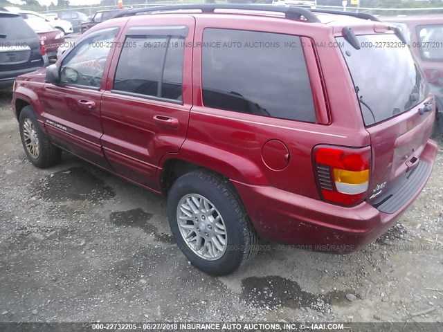 1J4GW58N14C321022 - 2004 JEEP GRAND CHEROKEE LIMITED RED photo 3