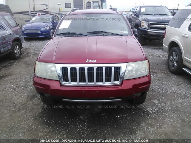 1J4GW58N14C321022 - 2004 JEEP GRAND CHEROKEE LIMITED RED photo 6