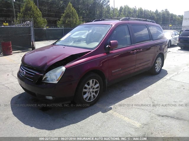 KNDMB233276112352 - 2007 KIA SEDONA EX/LX BURGUNDY photo 2