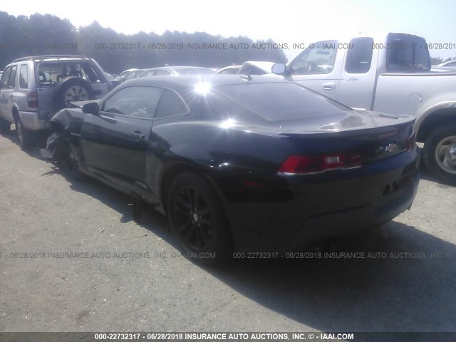 2G1FB1E38E9231098 - 2014 CHEVROLET CAMARO LT BLACK photo 3