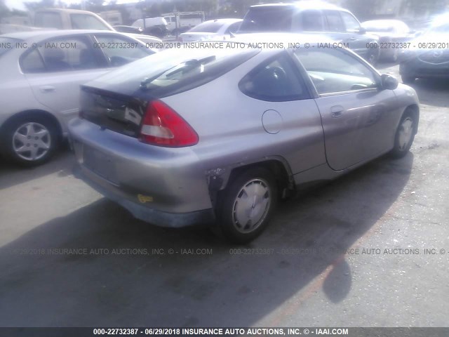 JHMZE1354YT004552 - 2000 HONDA INSIGHT SILVER photo 4