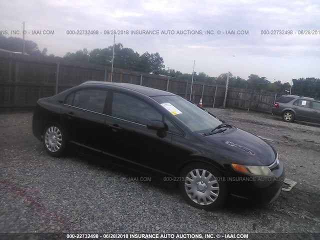 1HGFA16536L000423 - 2006 HONDA CIVIC LX BLACK photo 1