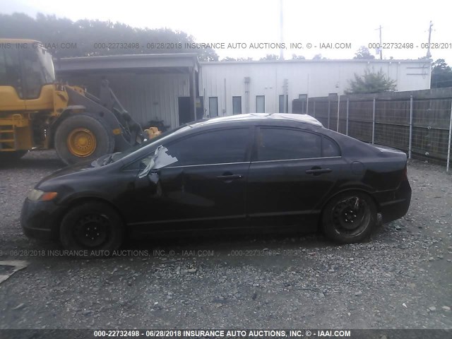 1HGFA16536L000423 - 2006 HONDA CIVIC LX BLACK photo 6