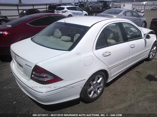 WDBRF92H16F781788 - 2006 MERCEDES-BENZ C GENERATION 2006 280 4MATIC WHITE photo 4