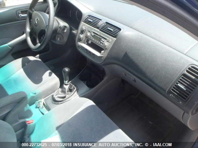 JHMES95685S020170 - 2005 HONDA CIVIC HYBRID BLUE photo 5