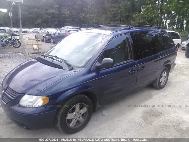 2D4GP44L85R221853 - 2005 DODGE GRAND CARAVAN SXT Dark Blue photo 2