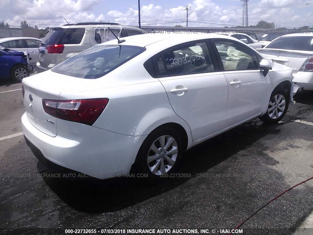 KNADN4A30D6099678 - 2013 KIA RIO EX/SX WHITE photo 4