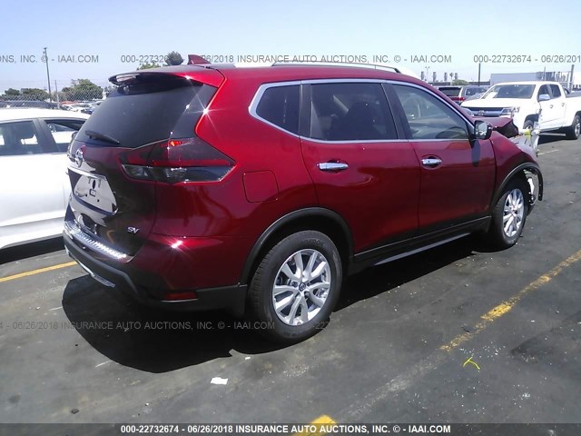 5N1AT2MT9JC765022 - 2018 NISSAN ROGUE S/SL RED photo 4