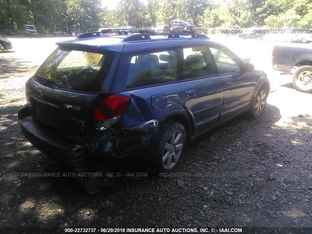 4S4BP62CX77320714 - 2007 SUBARU LEGACY OUTBACK 2.5I LIMITED BLUE photo 4