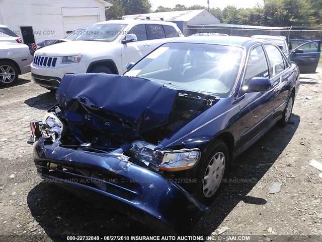 1HGCG56451A020399 - 2001 HONDA ACCORD LX BLUE photo 2