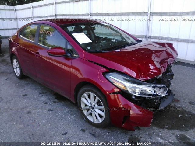 3KPFL4A71HE012732 - 2017 KIA FORTE LX/S RED photo 1