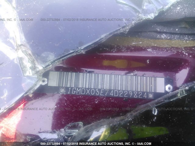 1GMDX03E74D229824 - 2004 PONTIAC MONTANA MAROON photo 9