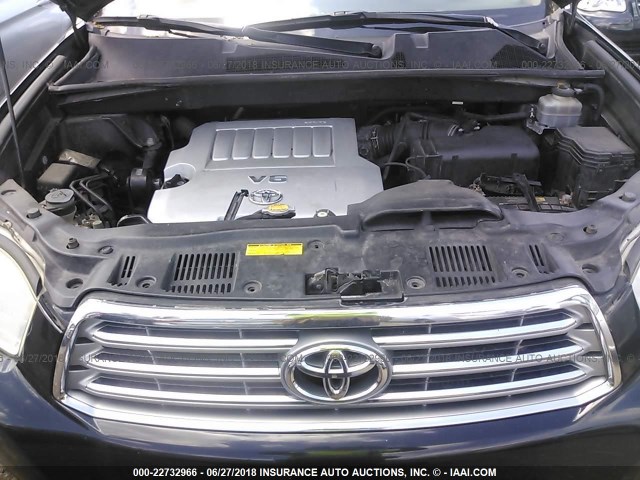 JTEES42A282044073 - 2008 TOYOTA HIGHLANDER LIMITED BLACK photo 10