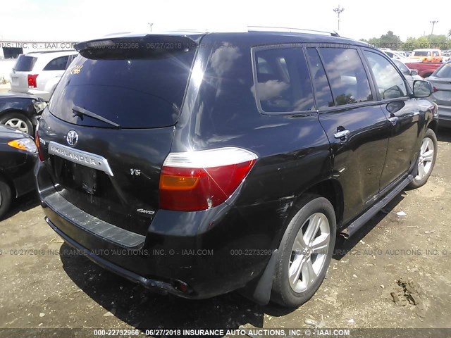 JTEES42A282044073 - 2008 TOYOTA HIGHLANDER LIMITED BLACK photo 4