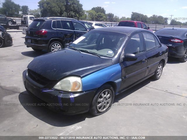 KNADC125X56379940 - 2005 KIA RIO BLACK photo 2