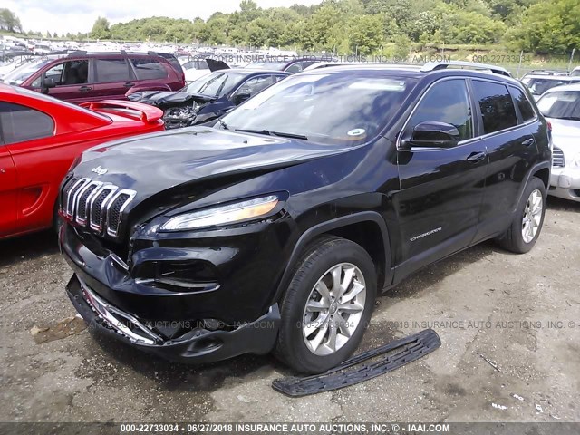 1C4PJMDSXFW717820 - 2015 JEEP CHEROKEE LIMITED BLACK photo 2