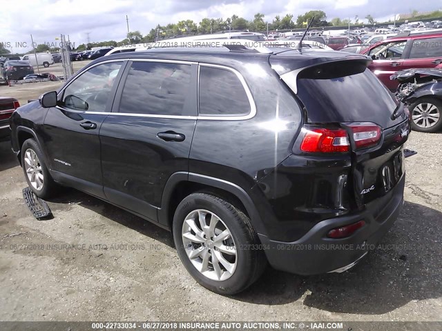 1C4PJMDSXFW717820 - 2015 JEEP CHEROKEE LIMITED BLACK photo 3