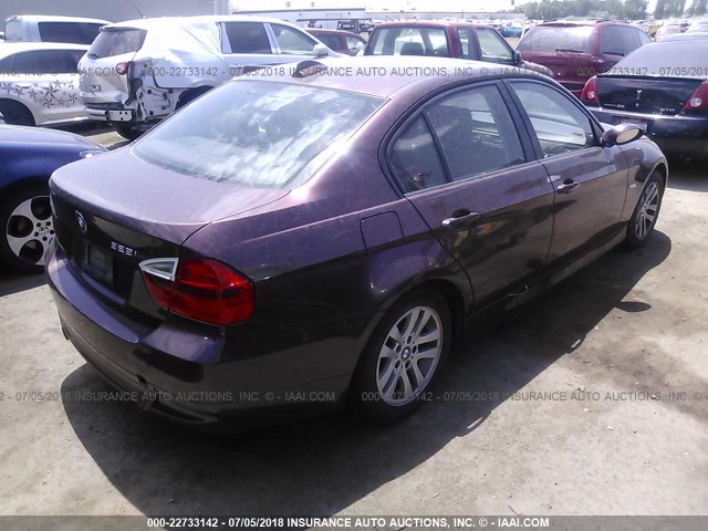 WBAVB17566NK40704 - 2006 BMW 325 I AUTOMATIC მუქწითელი ფოტო 4