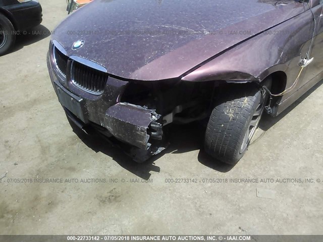 WBAVB17566NK40704 - 2006 BMW 325 I AUTOMATIC მუქწითელი ფოტო 6
