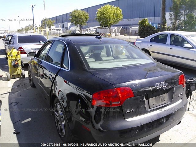 WAUAF68E35A509102 - 2005 AUDI A4 2.0T BLACK photo 3